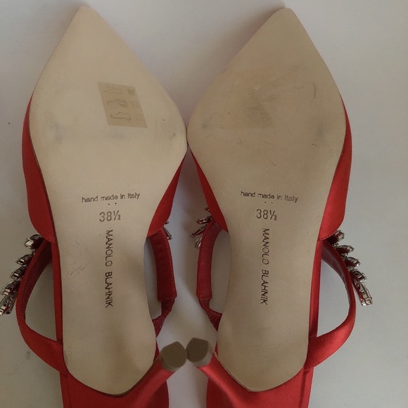 Manolo Blahnik Lurum 90 Embellished Satin Mules - Picture 11 of 13